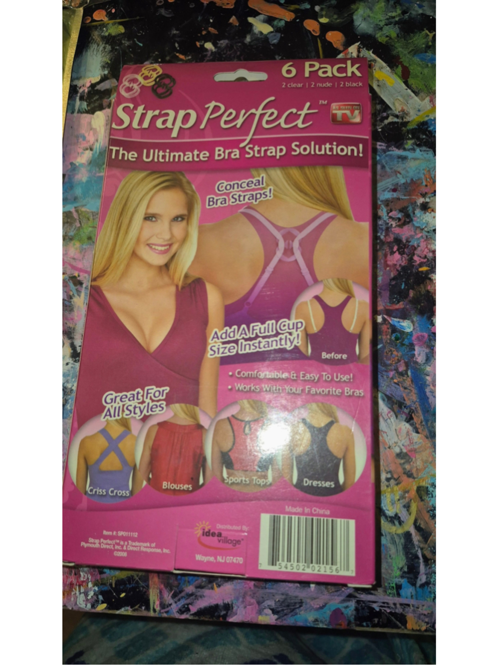 Women's Strap Perfect Bra Strap Solution One Size Clear Nude Black 6-Pack - Picture 5 of 5